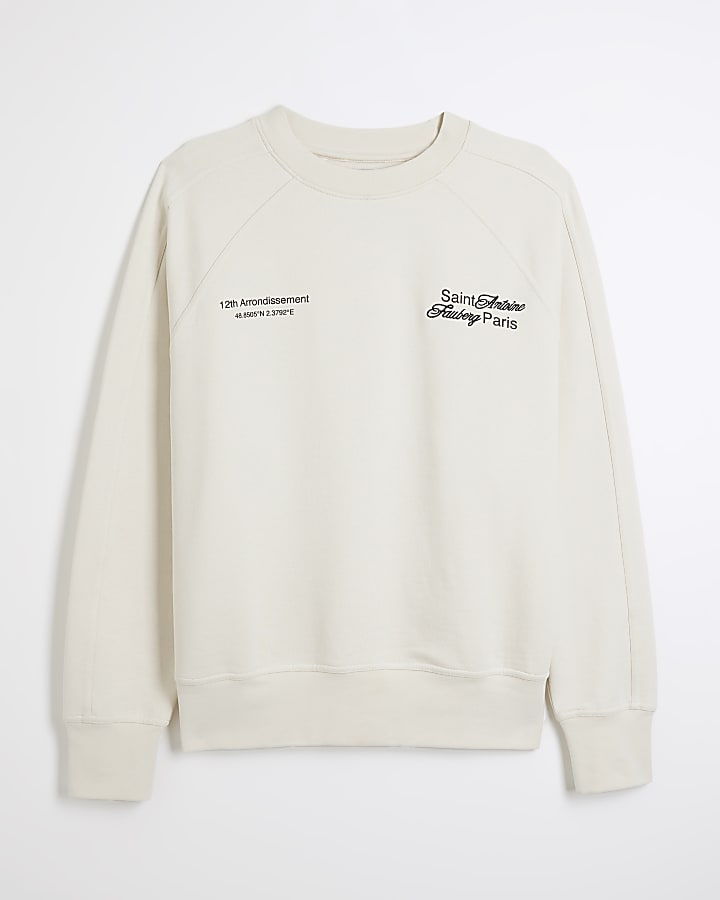 Beige Long Sleeve Saint Antonie Sweatshirt