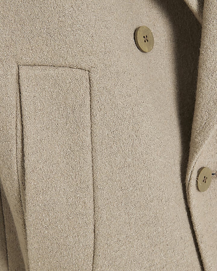 Beige Boucle Overcoat