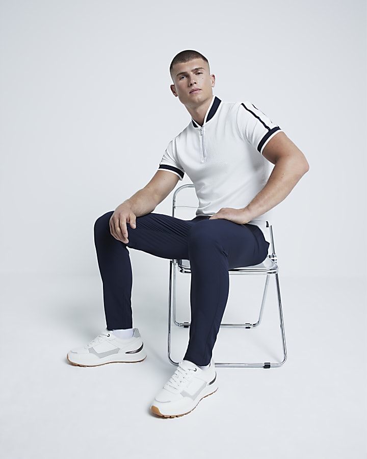 Navy Skinny Fit Chino Trousers