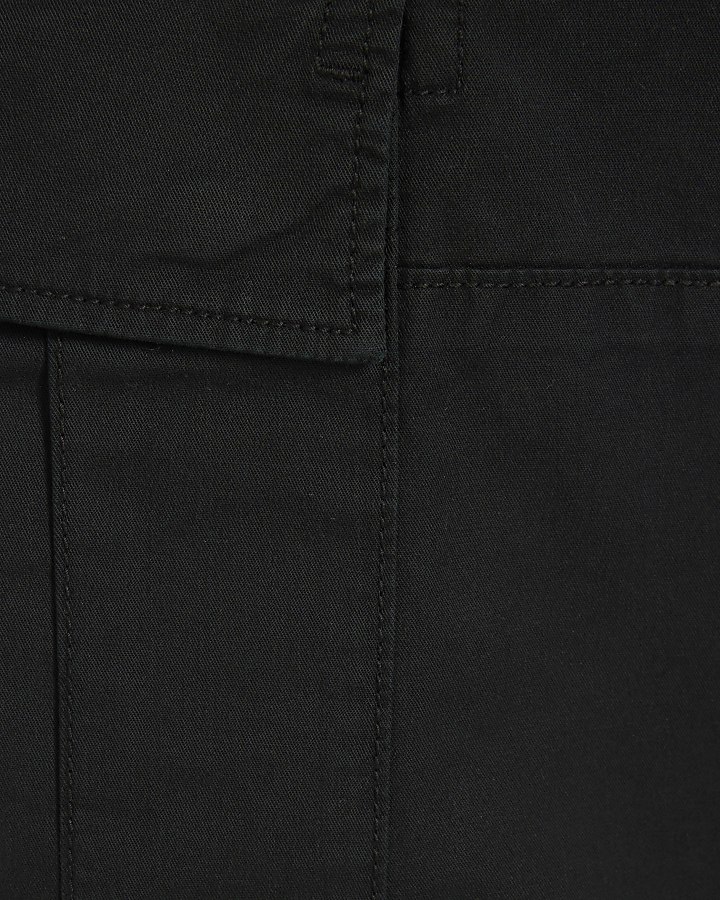 Black Regular Fit Cargo Trousers