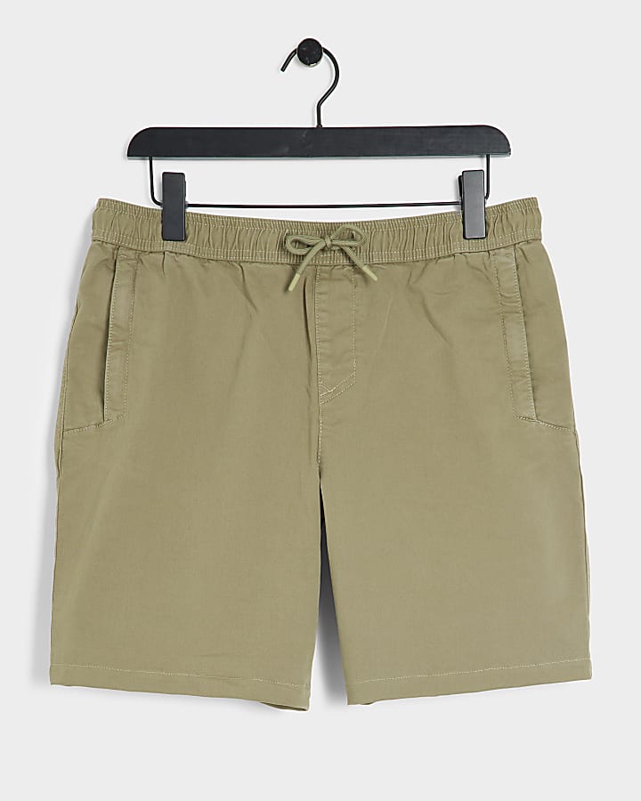 Green regular fit pull on shorts