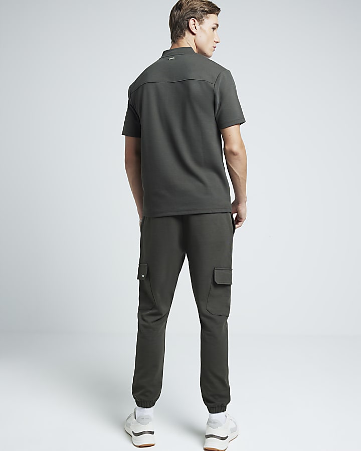 Khaki Slim Fit Stretch Smart Cargo Joggers