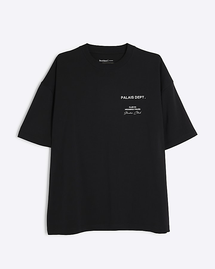 Black oversized fit graphic t-shirt