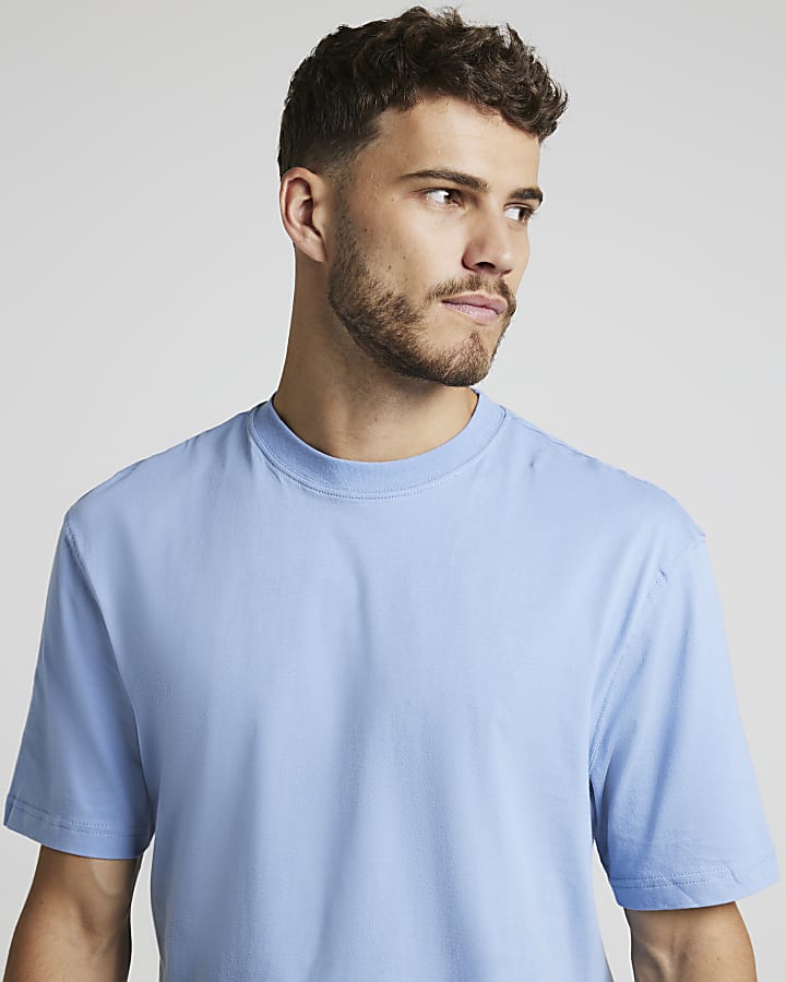 Blue regular fit essential t-shirt