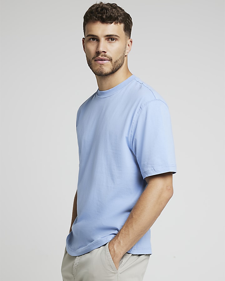 Blue regular fit essential t-shirt