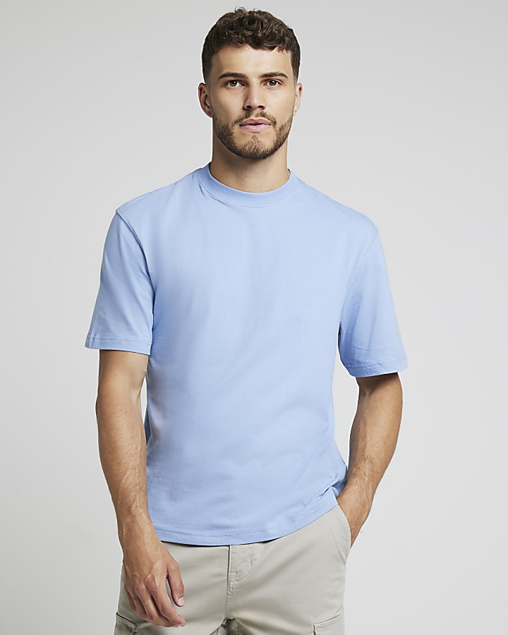 Blue regular fit essential t-shirt