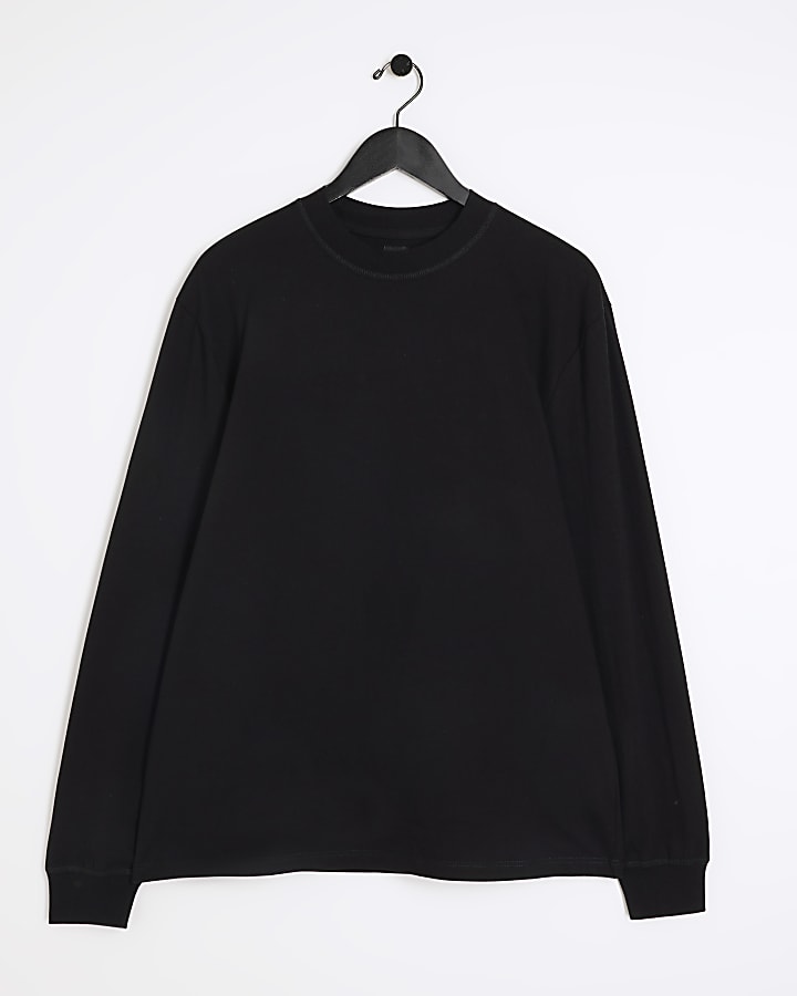 Black regular fit essential t-shirt