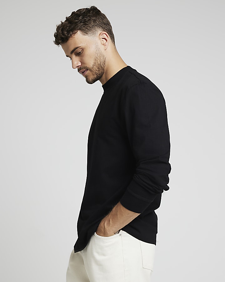 Black regular fit essential t-shirt