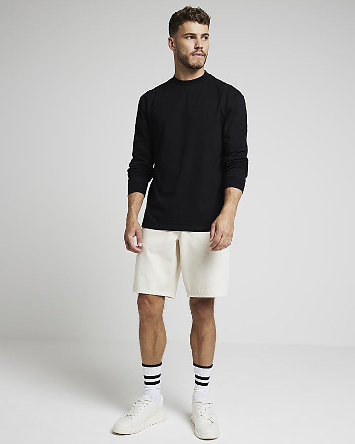 Black regular fit essential t-shirt