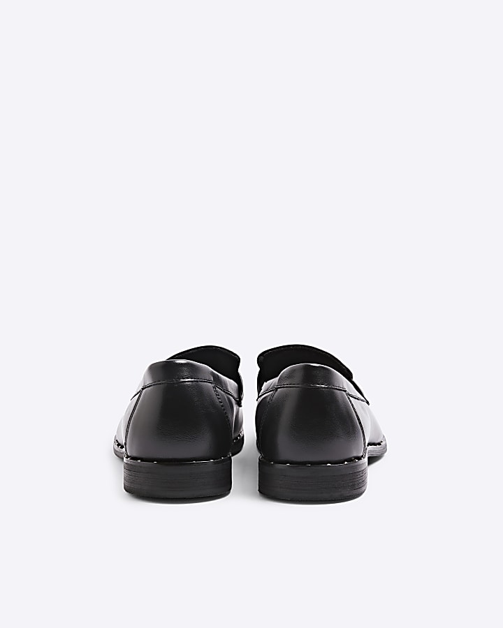 Black Studded Loafers