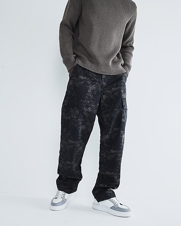 Brown Loose Cargo Camo Trousers
