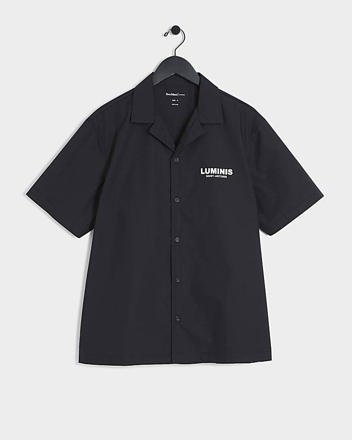 Black regular Luminis graphic revere shirt