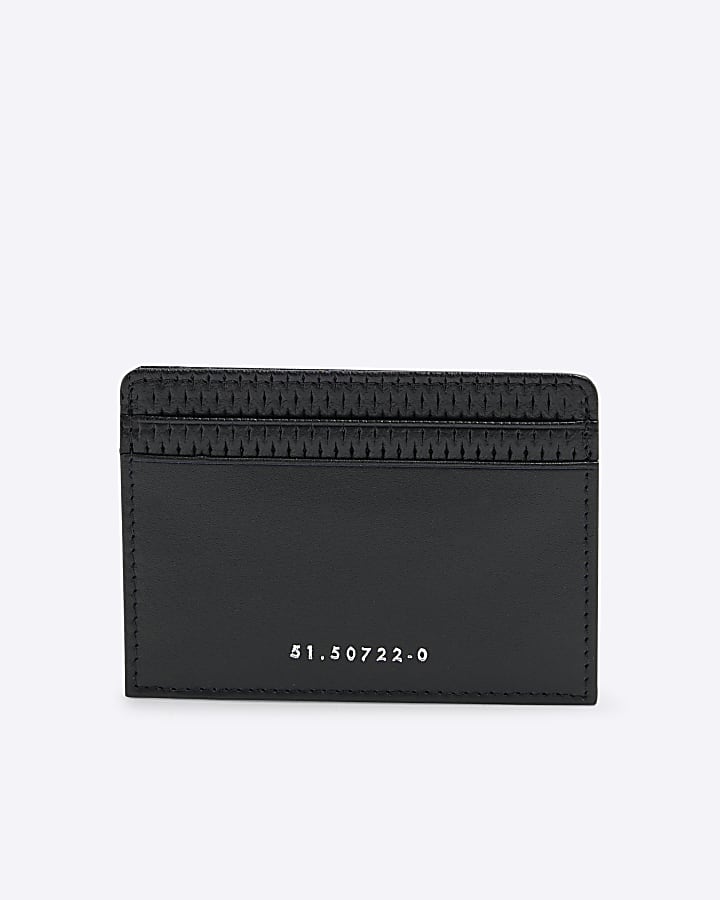 Black Textured Leather Cardholder