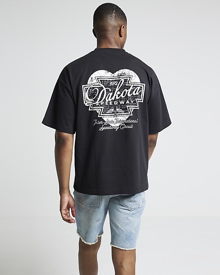 Black oversized fit Dakota graphic t-shirt