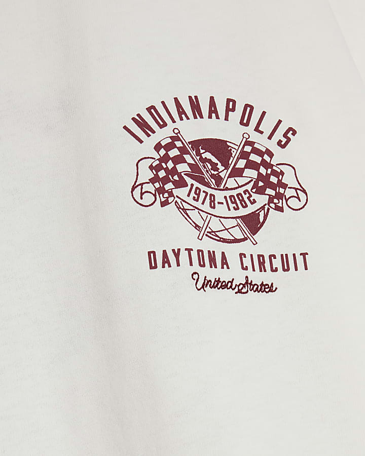 White regular Indianapolis graphic t-shirt