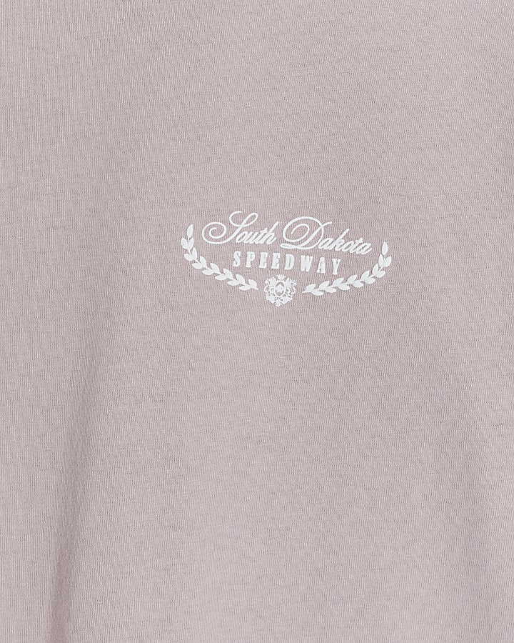 Pink regular fit South Dakota graphic t-shirt