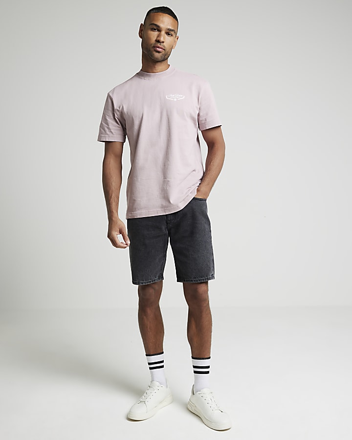 Pink regular fit South Dakota graphic t-shirt