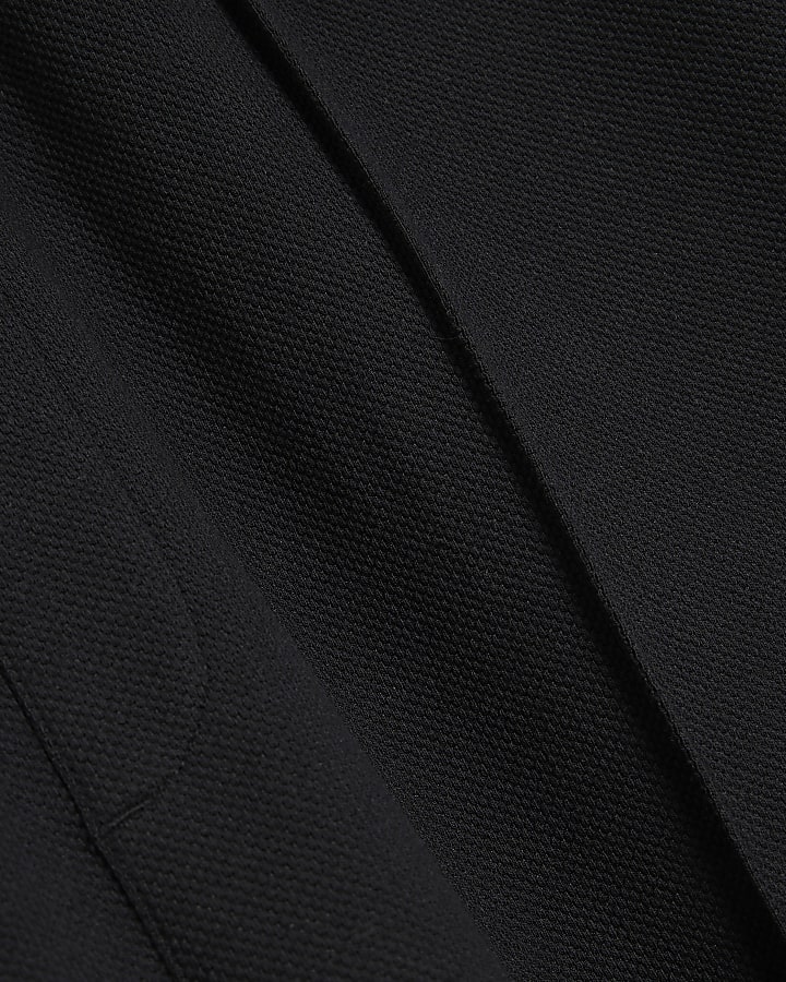Black Pique Textured Slim Fit Jogger