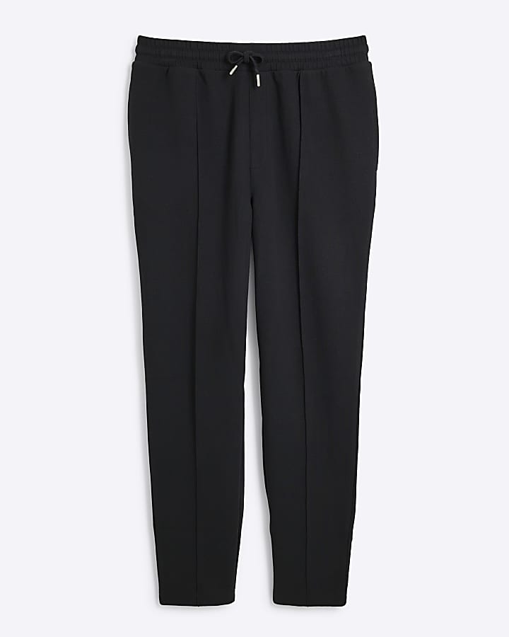 Black Pique Textured Slim Fit Jogger