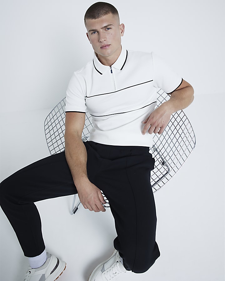 Black Pique Textured Slim Fit Jogger