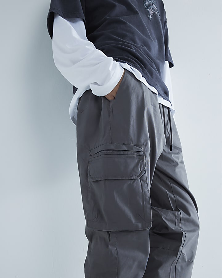 Grey Cargo Trousers