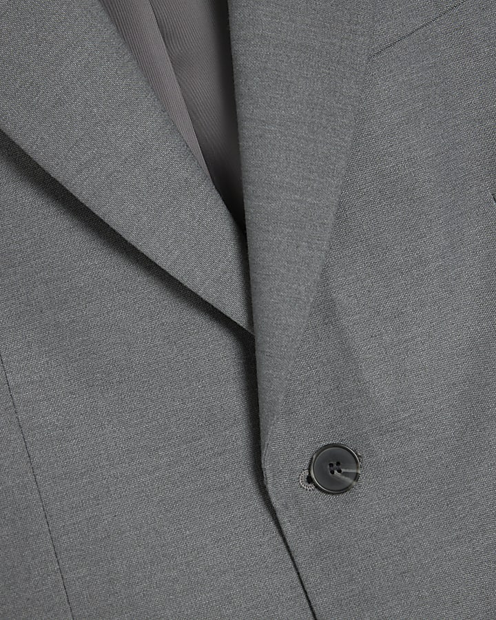 Grey Stretch Skinny Suit Jacket