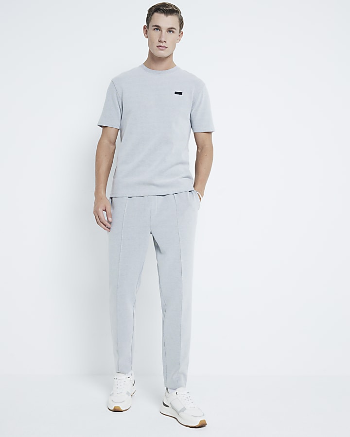 Grey Slim Fit Pique T-Shirt