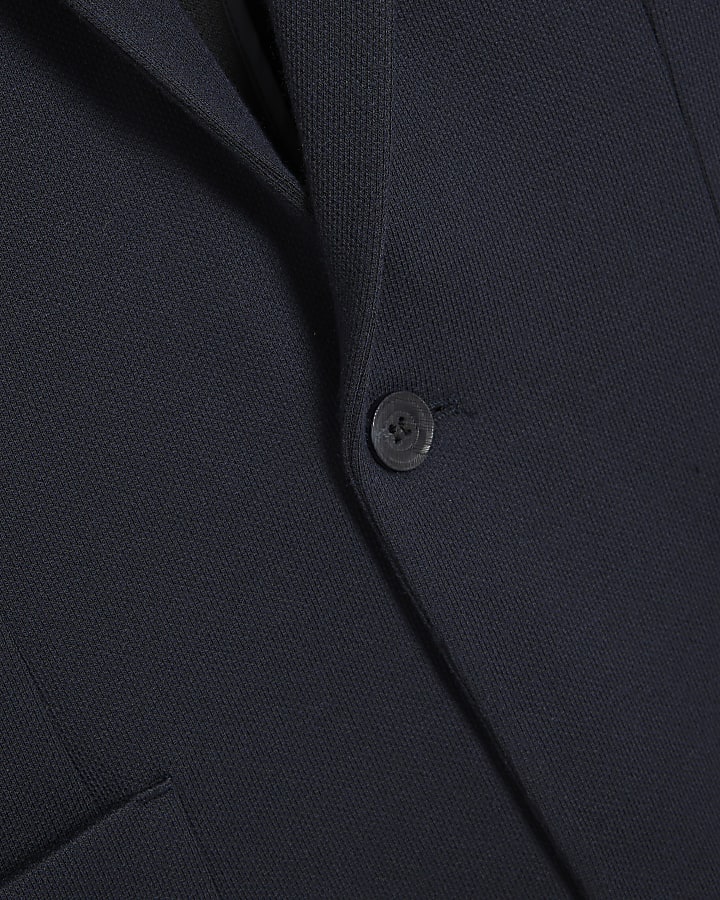 Navy Slim Fit Jersey Blazer