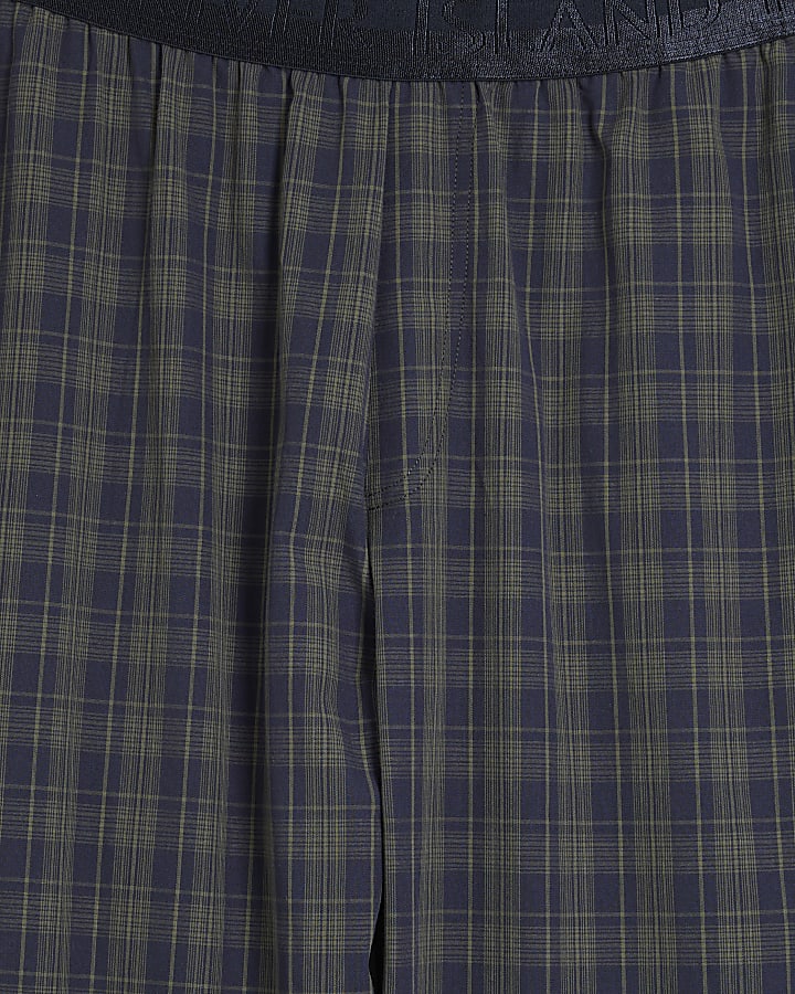 Green Woven Check Pyjama Trousers