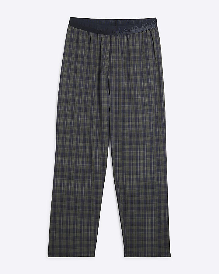Green Woven Check Pyjama Trousers