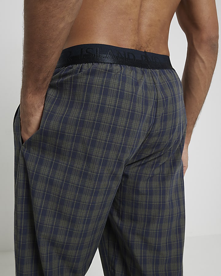 Green Woven Check Pyjama Trousers