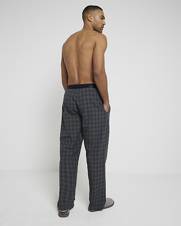 Green Woven Check Pyjama Trousers