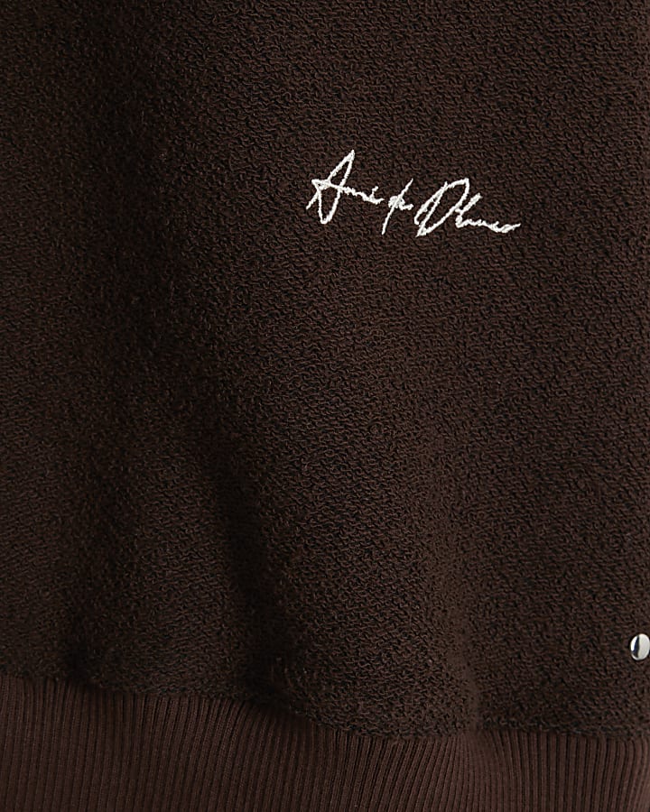 Brown Heavyweight Textured Graphic Sweatshirt