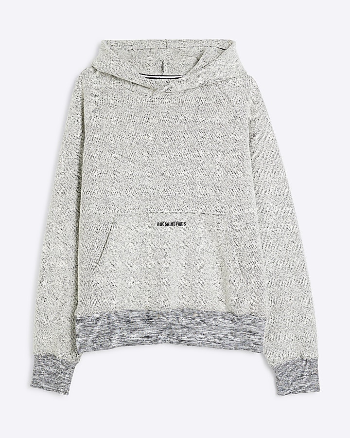 Grey Long Sleeved Textured Hoodie
