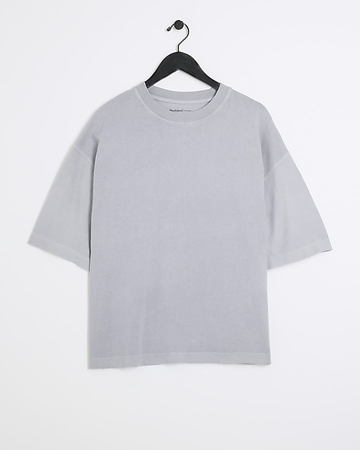 Washed blue boxy fit t-shirt