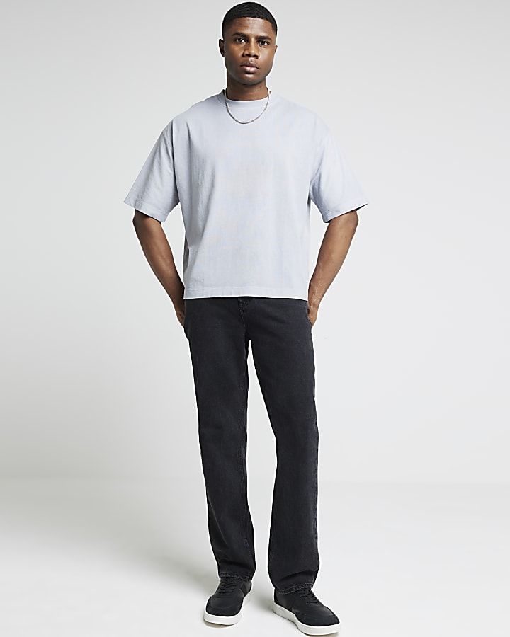 Washed blue boxy fit t-shirt