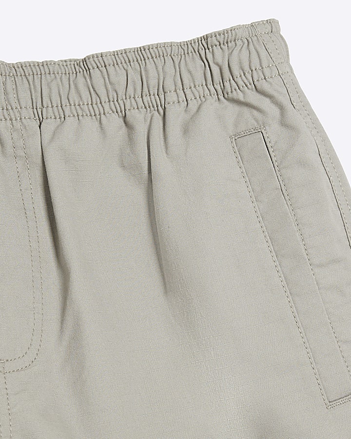 Grey regular fit textured pull on shorts