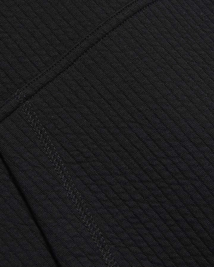 Black Quilted Hoodie