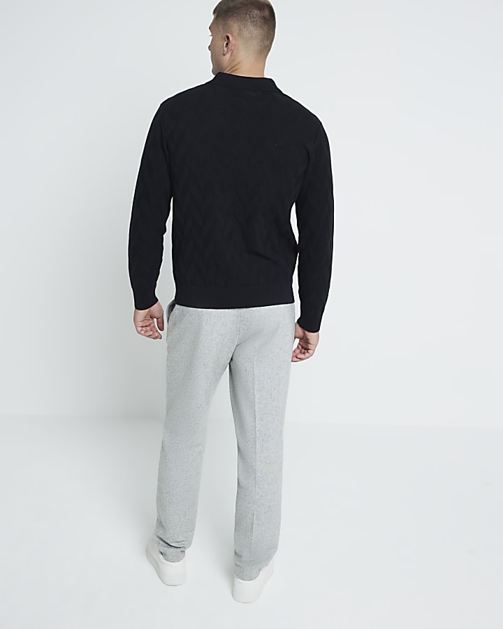 Grey Wool Suit Trousers