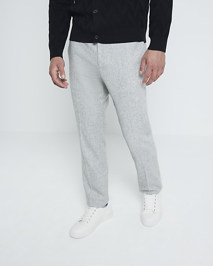Grey Wool Suit Trousers