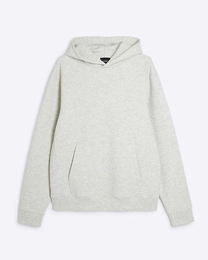 Grey Quilted Hoodie