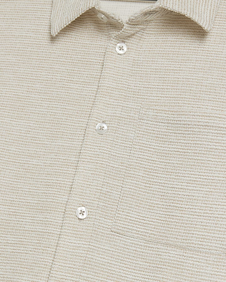 Stone Regular fit Textured Shirt