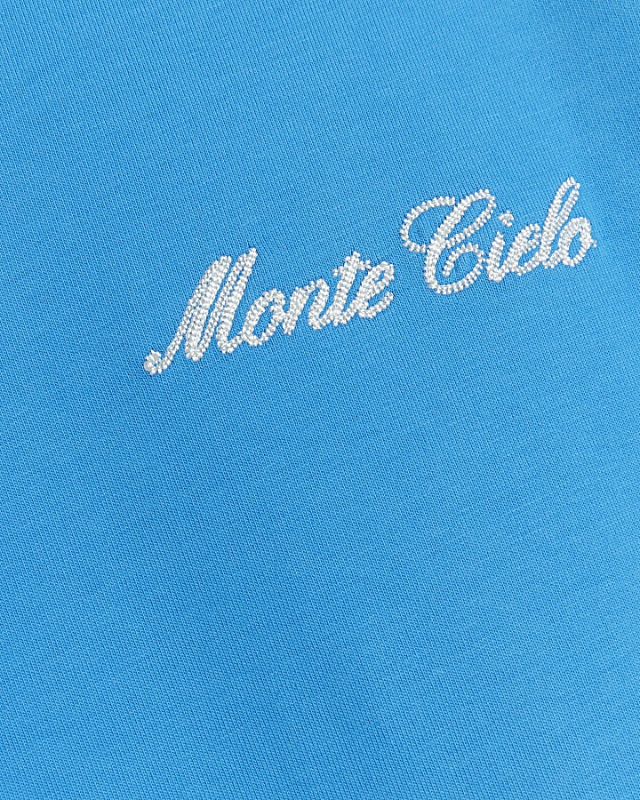 Blue Oversized Monte Cielo Graphic T-Shirt