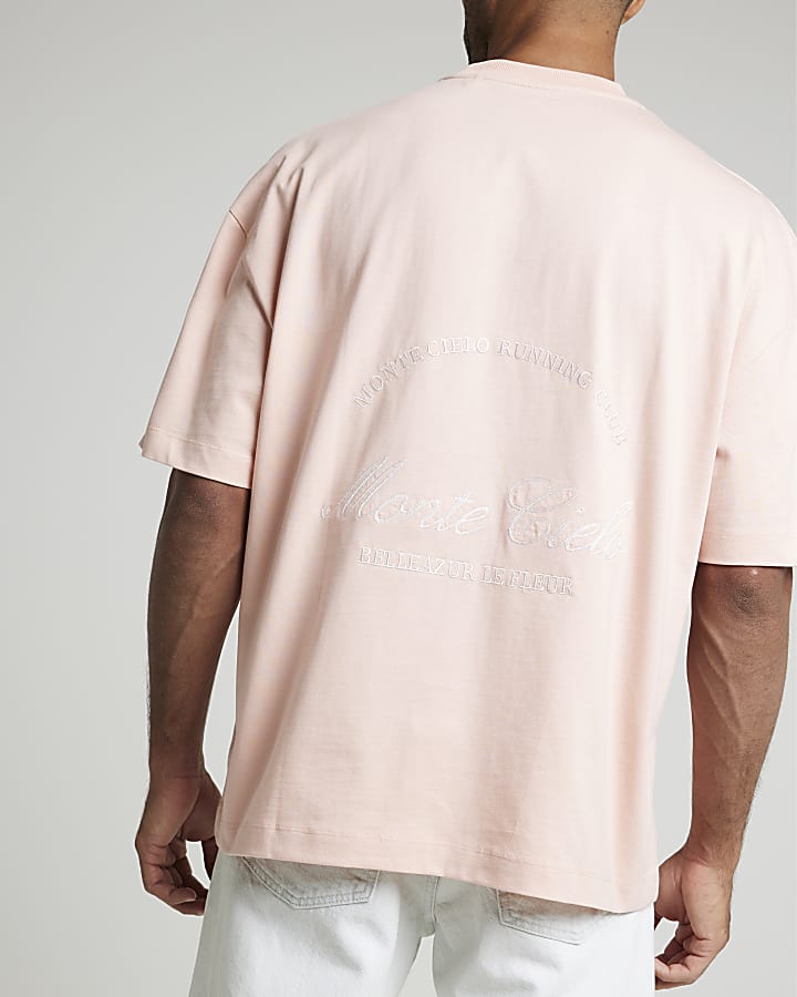 Pink Oversized Monte Cielo Graphic T-Shirt