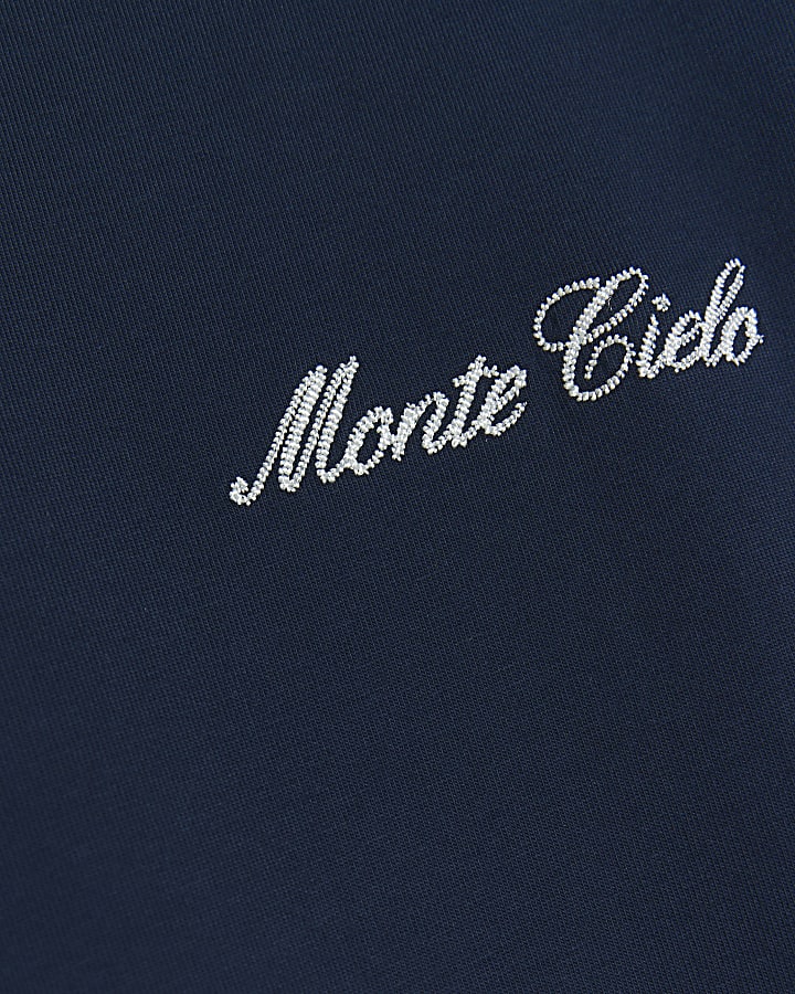 Navy oversized Monte Cielo graphic t-shirt