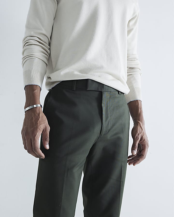 Khaki Slim Fit Chino Trousers