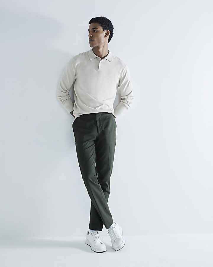 Khaki Slim Fit Chino Trousers