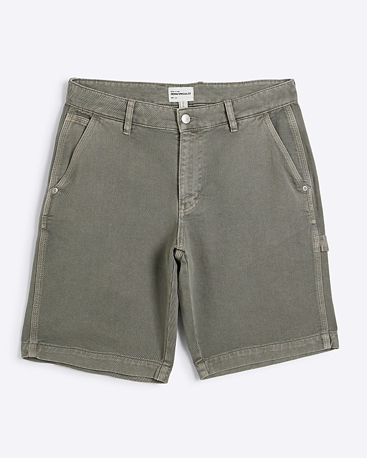 Grey Relaxed Carpenter Denim Shorts