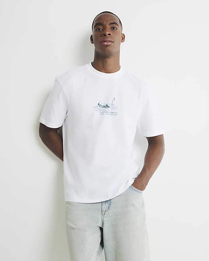 Ecru Regular Fit Houkusai T-Shirt