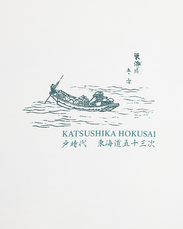 Ecru Regular Fit Houkusai T-Shirt